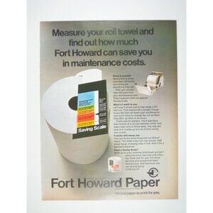 1971 Fort Howard Paper Towel Maintenance Cost Savings Ad Print